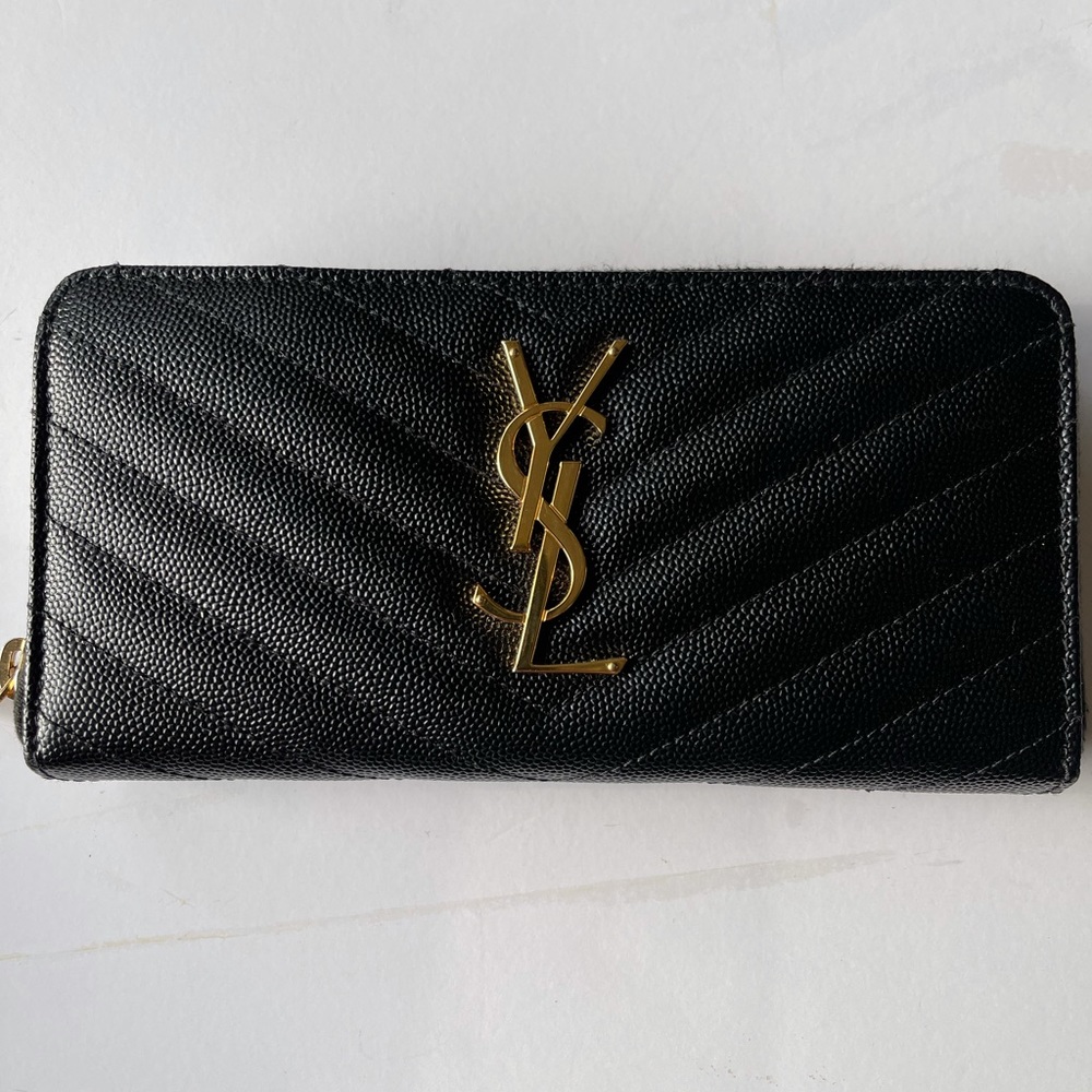 Yves Saint Laurent Monogram Zip Wallet